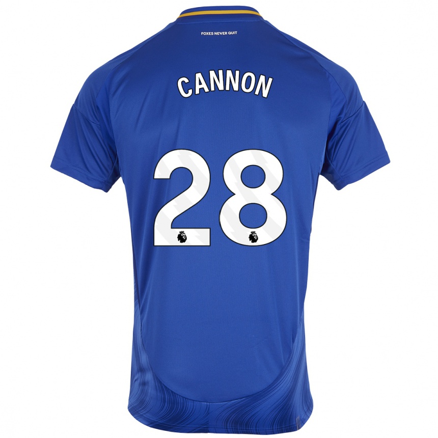 Hombre Fútbol Camiseta Thomas Cannon #28 Azul Blanco 1ª Equipación 2024/25