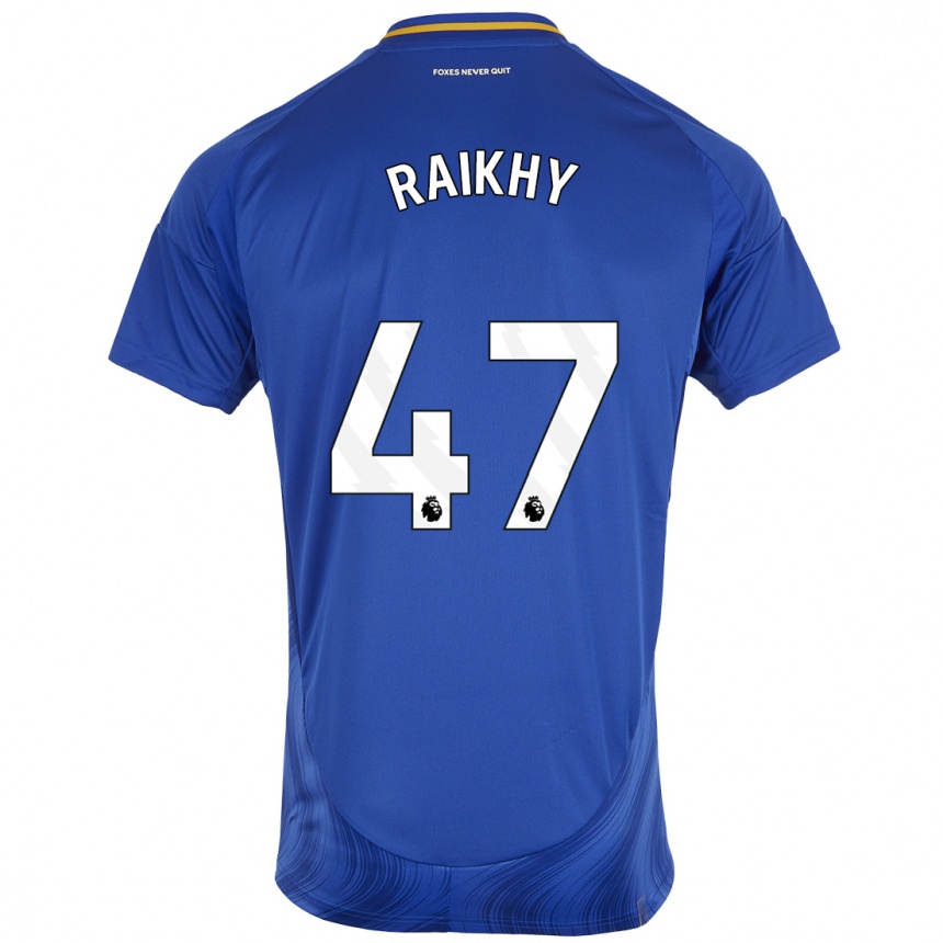 Hombre Fútbol Camiseta Arjan Raikhy #47 Azul Blanco 1ª Equipación 2024/25