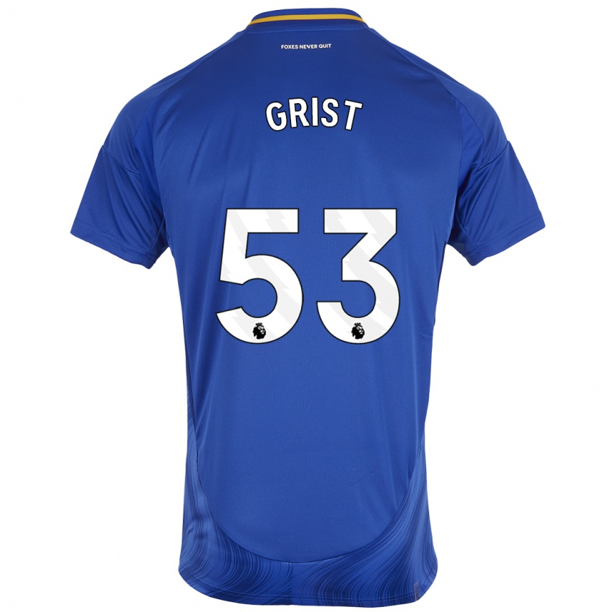 Hombre Fútbol Camiseta Ben Grist #53 Azul Blanco 1ª Equipación 2024/25