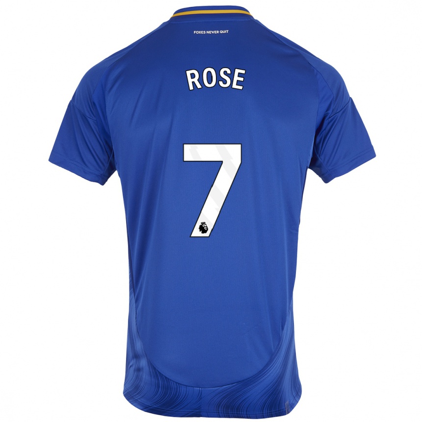 Hombre Fútbol Camiseta Deanne Rose #7 Azul Blanco 1ª Equipación 2024/25