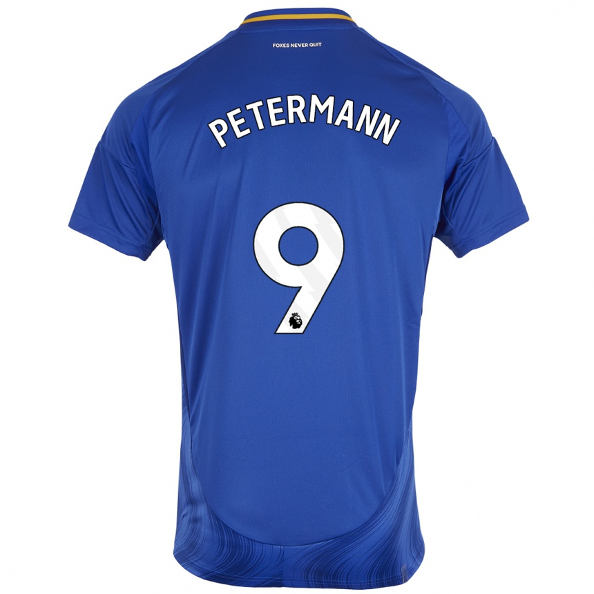 Hombre Fútbol Camiseta Lena Petermann #9 Azul Blanco 1ª Equipación 2024/25