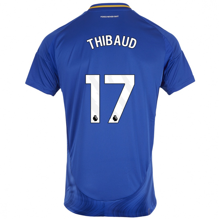 Hombre Fútbol Camiseta Julie Thibaud #17 Azul Blanco 1ª Equipación 2024/25