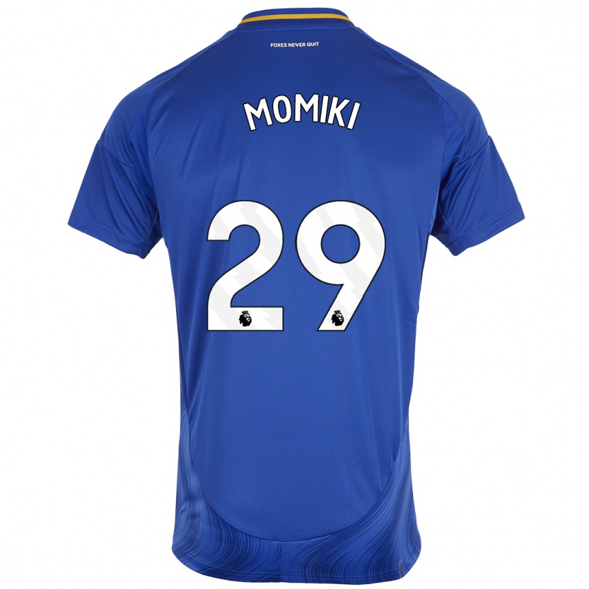 Hombre Fútbol Camiseta Yuka Momiki #29 Azul Blanco 1ª Equipación 2024/25