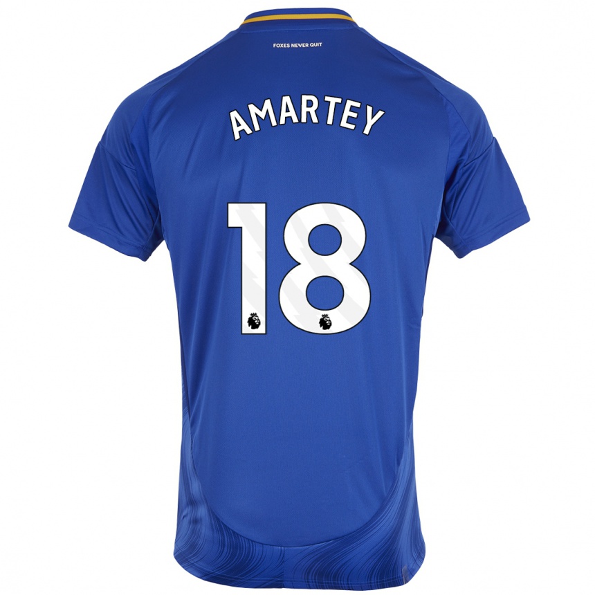 Hombre Fútbol Camiseta Daniel Amartey #18 Azul Blanco 1ª Equipación 2024/25