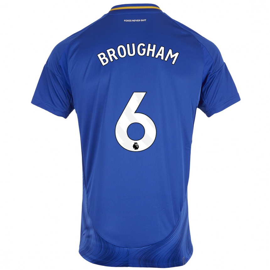 Hombre Fútbol Camiseta Georgia Brougham #6 Azul Blanco 1ª Equipación 2024/25