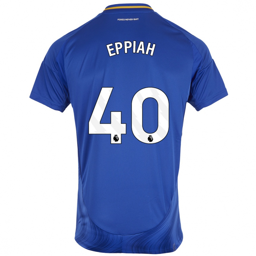 Hombre Fútbol Camiseta Josh Eppiah #40 Azul Blanco 1ª Equipación 2024/25