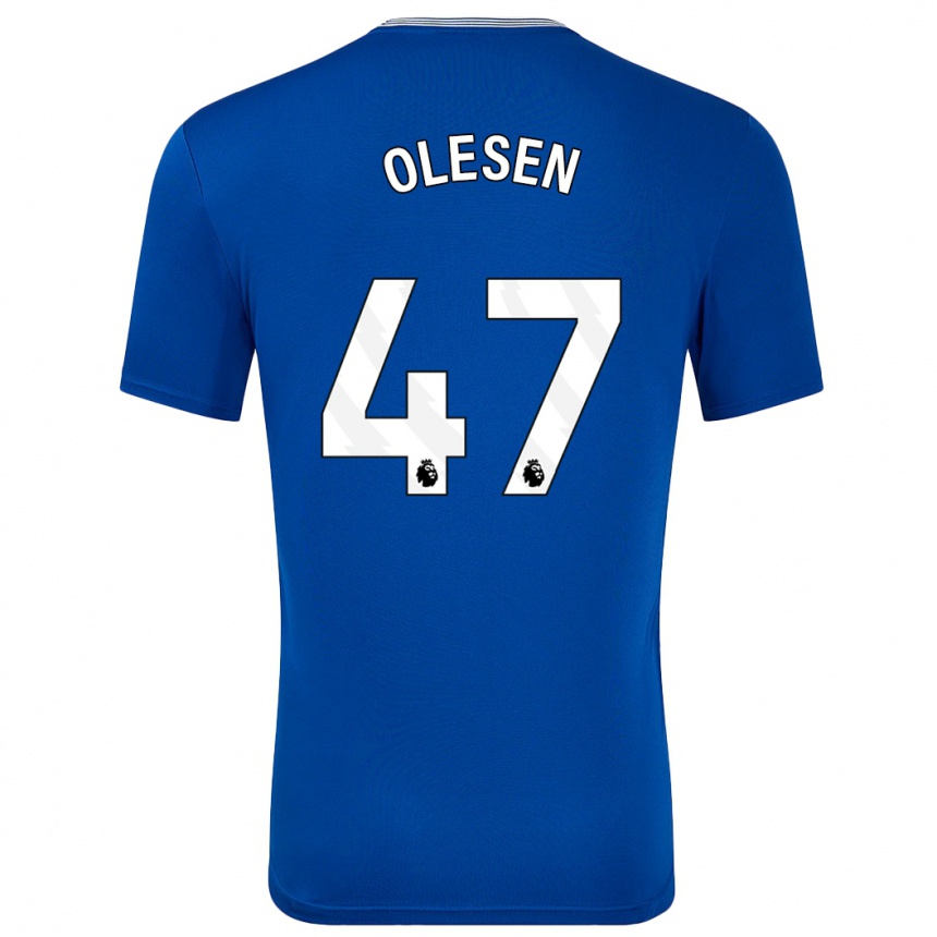 Hombre Fútbol Camiseta Karoline Olesen #47 Azul Con 1ª Equipación 2024/25