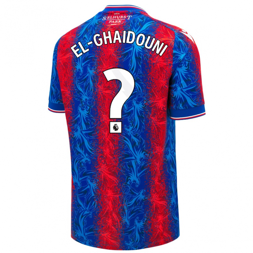 Hombre Fútbol Camiseta Nabil El-Ghaidouni Taitt #0 Rayas Rojas Y Azules 1ª Equipación 2024/25