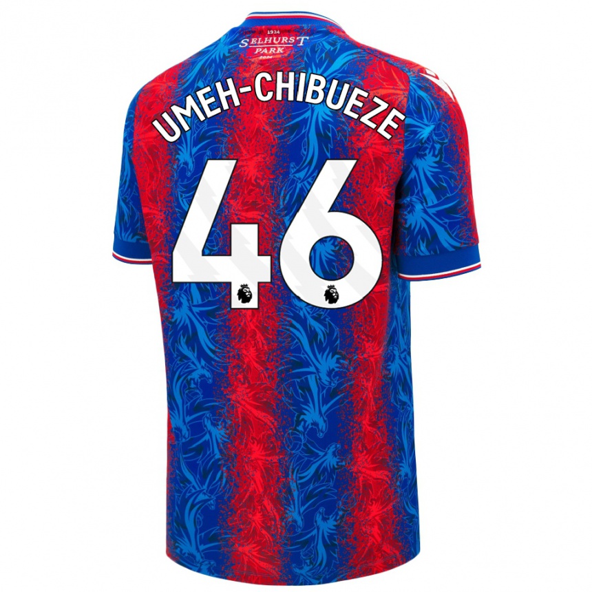 Hombre Fútbol Camiseta Franco Umeh-Chibueze #46 Rayas Rojas Y Azules 1ª Equipación 2024/25