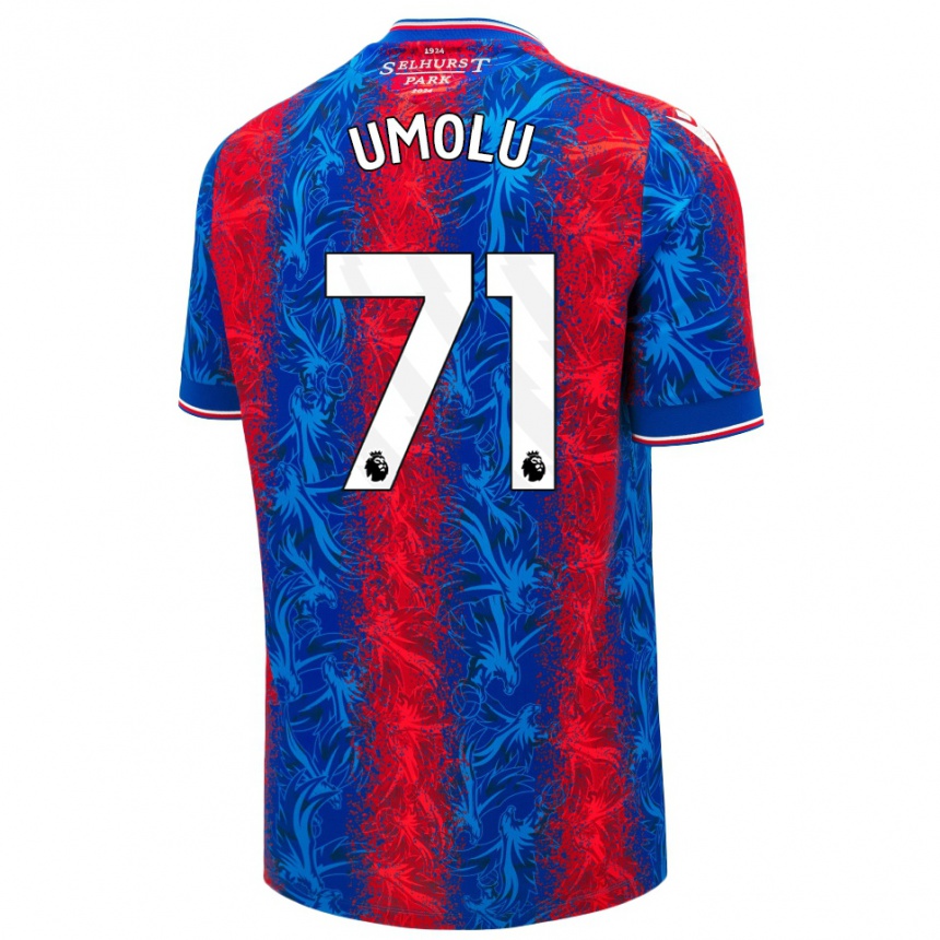 Hombre Fútbol Camiseta Jemiah Umolu #71 Rayas Rojas Y Azules 1ª Equipación 2024/25