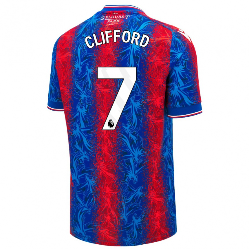 Hombre Fútbol Camiseta Charley Clifford #7 Rayas Rojas Y Azules 1ª Equipación 2024/25