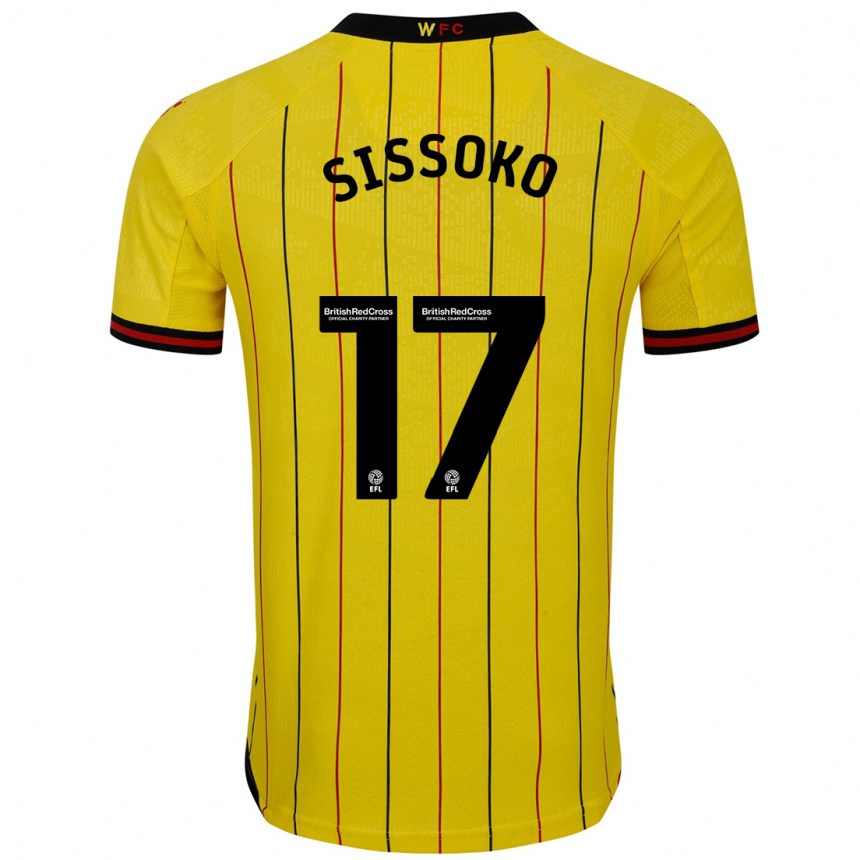 Hombre Fútbol Camiseta Moussa Sissoko #17 Amarillo Negro 1ª Equipación 2024/25