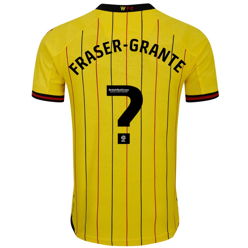 Hombre Fútbol Camiseta Zak Fraser-Grante #0 Amarillo Negro 1ª Equipación 2024/25