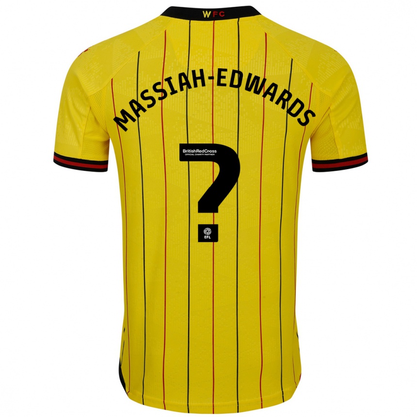 Hombre Fútbol Camiseta Zavier Massiah-Edwards #0 Amarillo Negro 1ª Equipación 2024/25