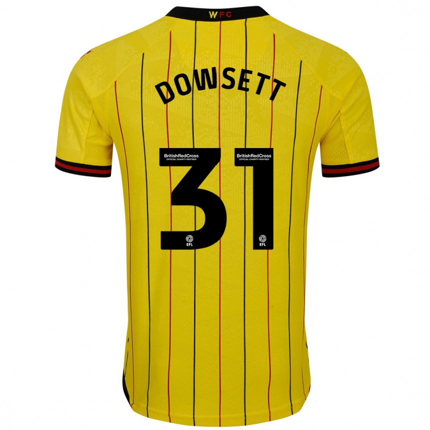 Hombre Fútbol Camiseta Rebekah Dowsett #31 Amarillo Negro 1ª Equipación 2024/25