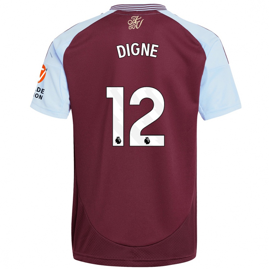 Hombre Fútbol Camiseta Lucas Digne #12 Borgoña Azul Cielo 1ª Equipación 2024/25