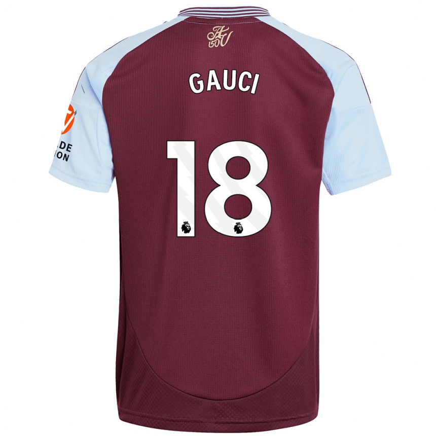 Hombre Fútbol Camiseta Joe Gauci #18 Borgoña Azul Cielo 1ª Equipación 2024/25