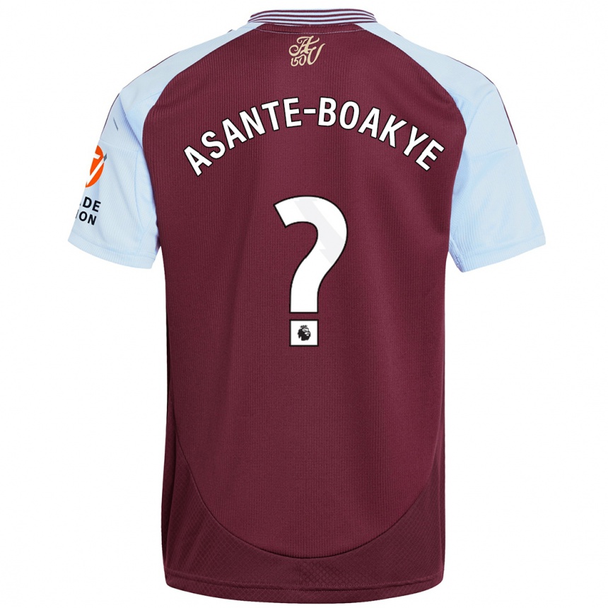 Hombre Fútbol Camiseta Max Asante-Boakye #0 Borgoña Azul Cielo 1ª Equipación 2024/25