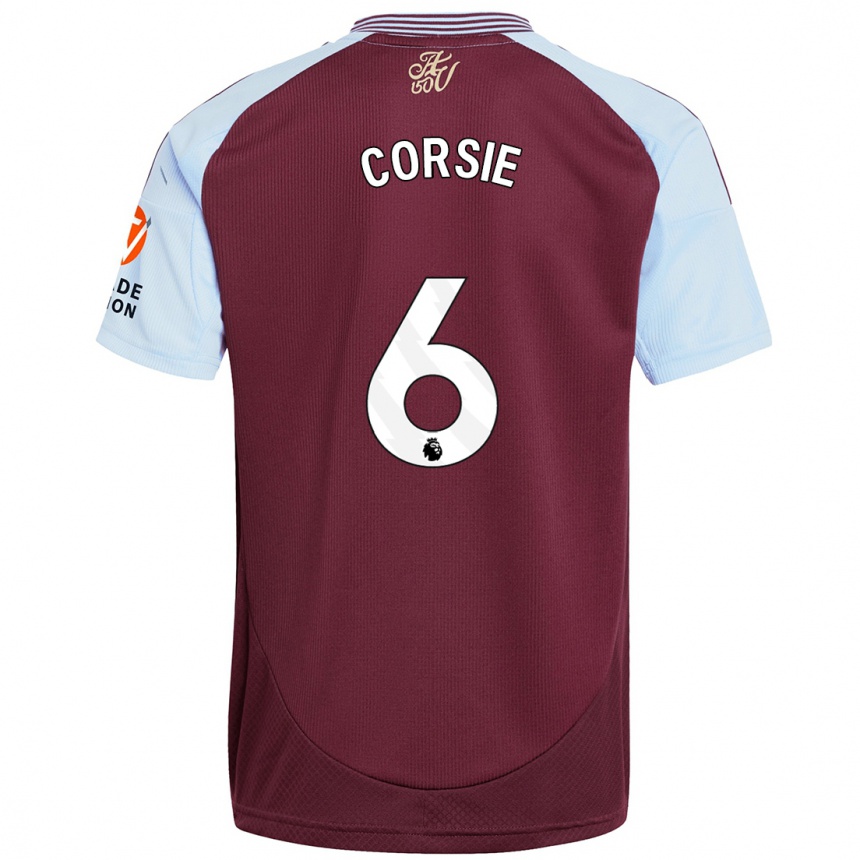 Hombre Fútbol Camiseta Rachel Corsie #6 Borgoña Azul Cielo 1ª Equipación 2024/25