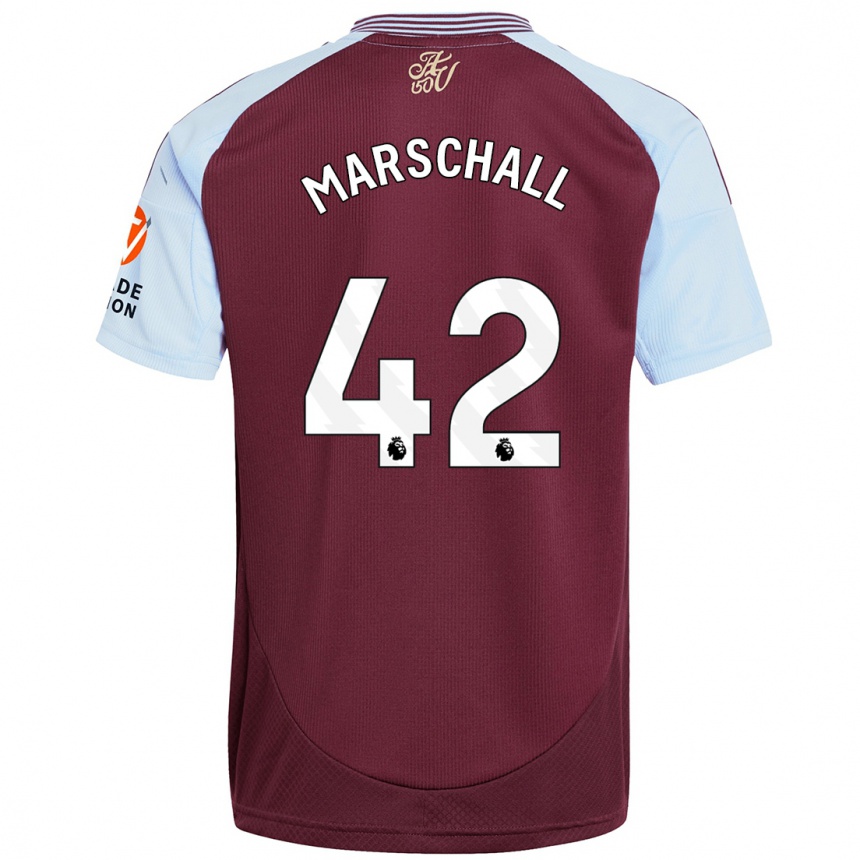 Hombre Fútbol Camiseta Filip Marschall #42 Borgoña Azul Cielo 1ª Equipación 2024/25