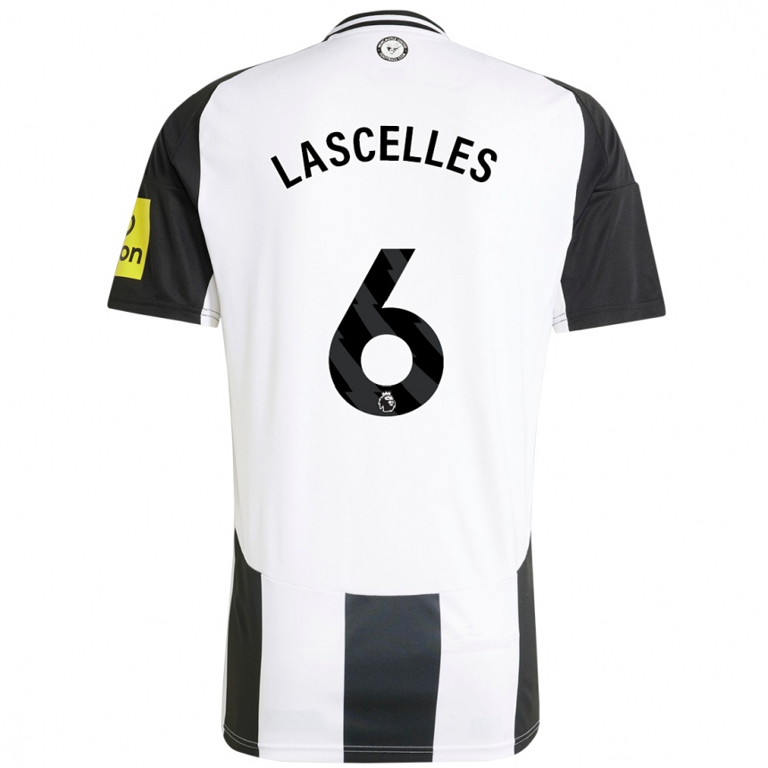 Hombre Fútbol Camiseta Jamaal Lascelles #6 Blanco Negro 1ª Equipación 2024/25