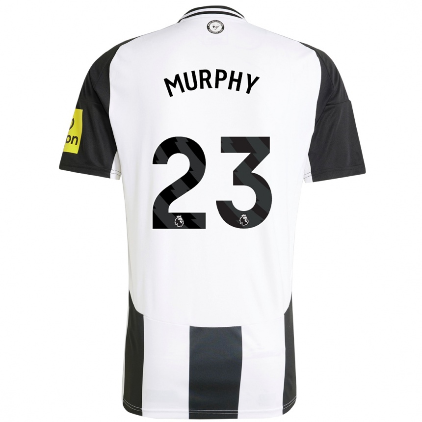 Hombre Fútbol Camiseta Jacob Murphy #23 Blanco Negro 1ª Equipación 2024/25