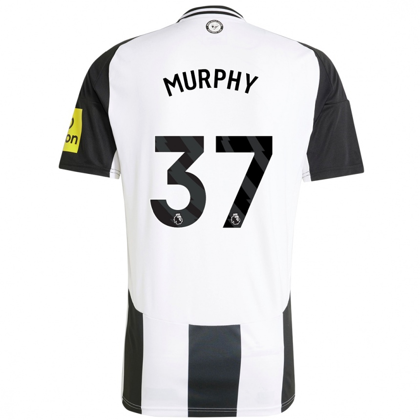 Hombre Fútbol Camiseta Alex Murphy #37 Blanco Negro 1ª Equipación 2024/25