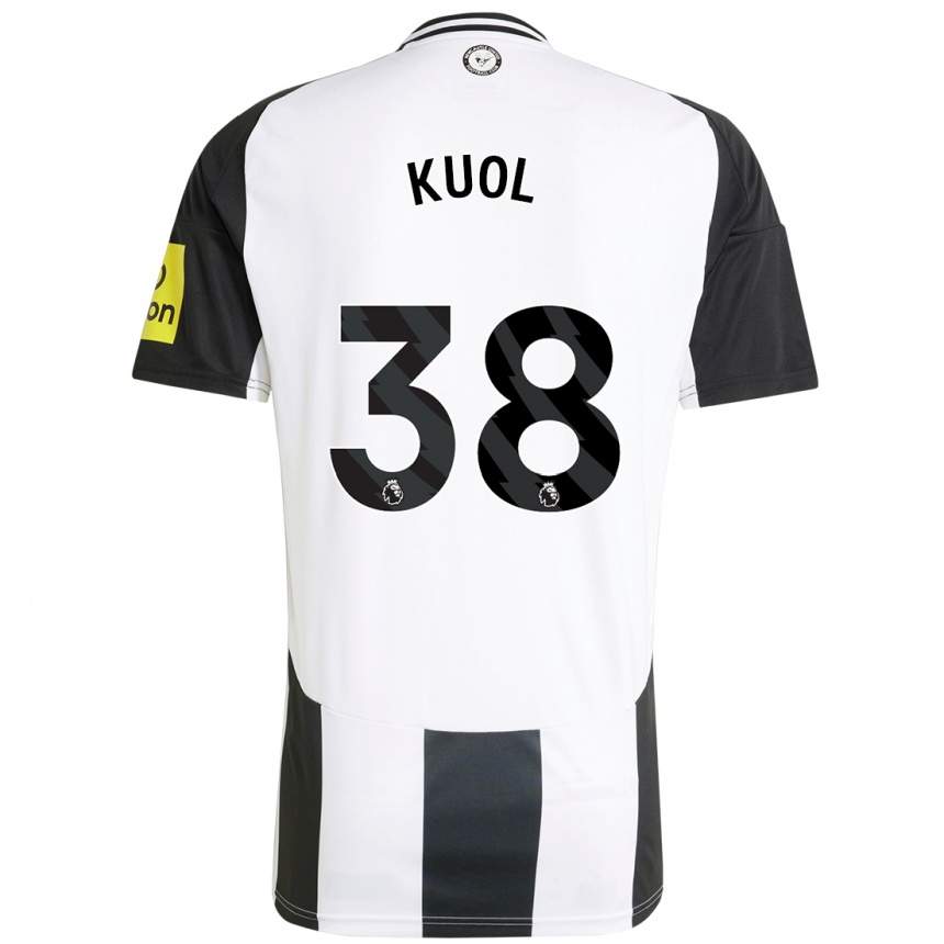 Hombre Fútbol Camiseta Garang Kuol #38 Blanco Negro 1ª Equipación 2024/25