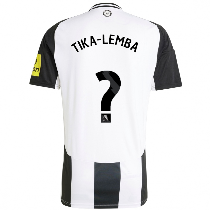 Hombre Fútbol Camiseta Ezra Tika-Lemba #0 Blanco Negro 1ª Equipación 2024/25