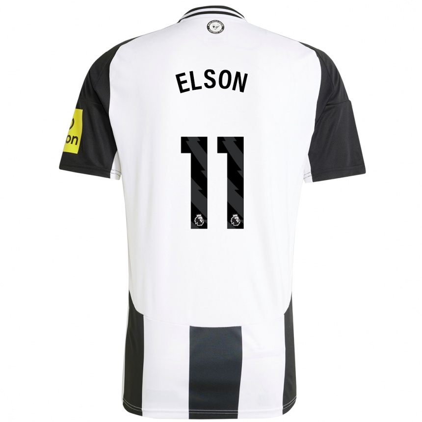 Hombre Fútbol Camiseta Kacie Elson #11 Blanco Negro 1ª Equipación 2024/25