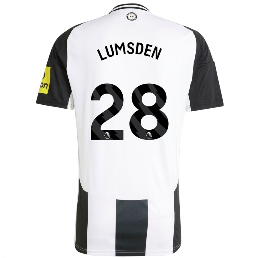 Hombre Fútbol Camiseta Beth Lumsden #28 Blanco Negro 1ª Equipación 2024/25