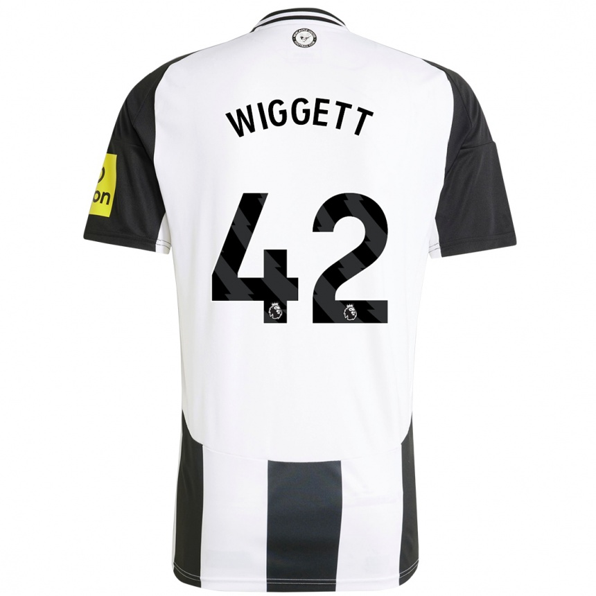 Hombre Fútbol Camiseta Charlie Wiggett #42 Blanco Negro 1ª Equipación 2024/25