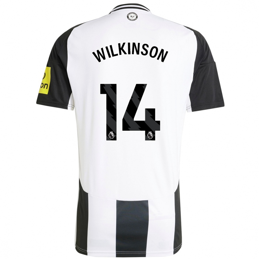 Hombre Fútbol Camiseta Sharna Wilkinson #14 Blanco Negro 1ª Equipación 2024/25