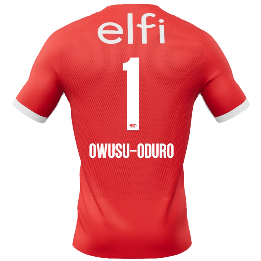 Hombre Fútbol Camiseta Rome Jayden Owusu-Oduro #1 Rojo Blanco 1ª Equipación 2024/25