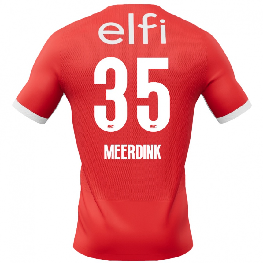 Hombre Fútbol Camiseta Mexx Meerdink #35 Rojo Blanco 1ª Equipación 2024/25