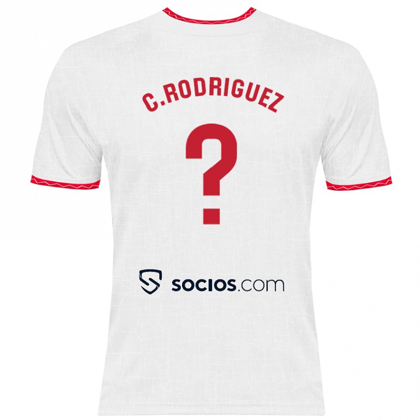 Hombre Fútbol Camiseta Carlos Rodríguez #0 Blanco Rojo 1ª Equipación 2024/25