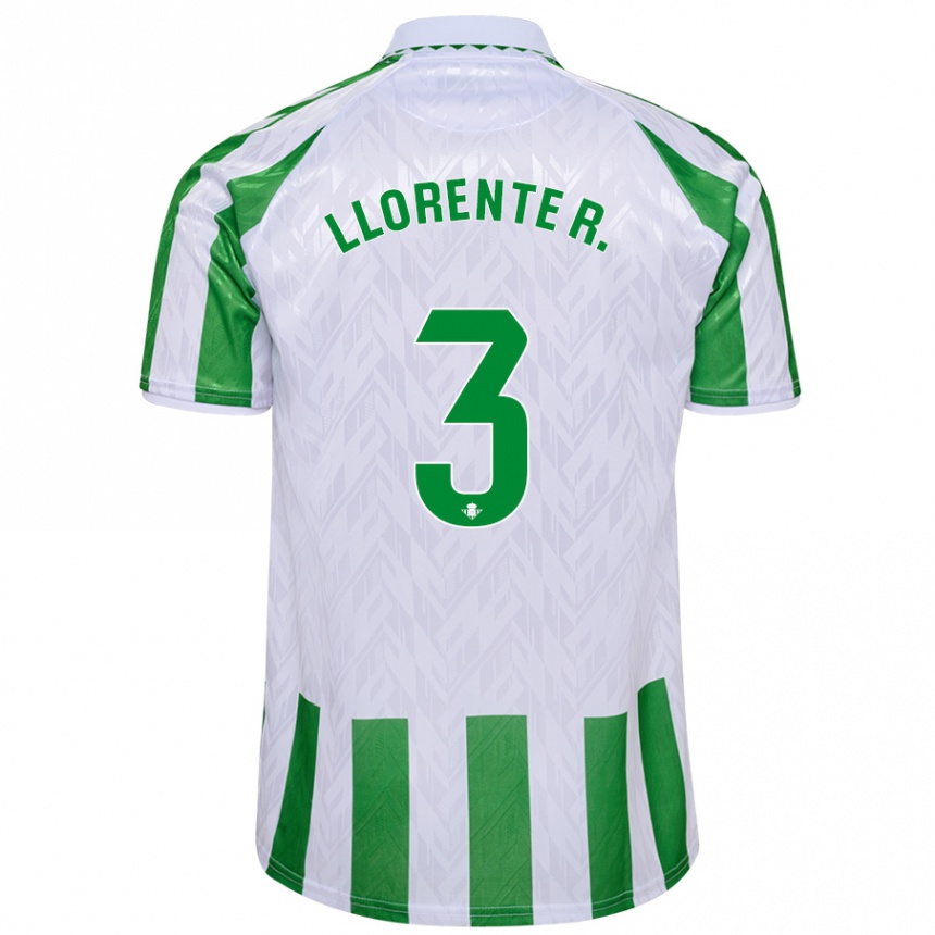 Hombre Fútbol Camiseta Diego Llorente #3 Verde Rayas Blancas 1ª Equipación 2024/25