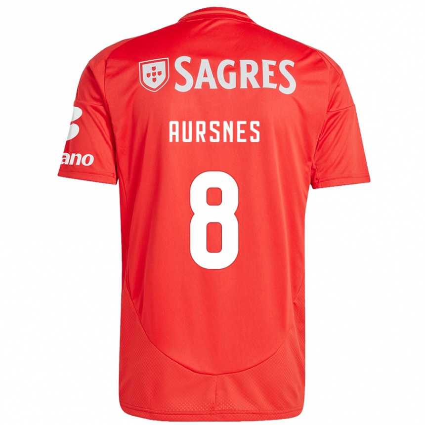 Hombre Fútbol Camiseta Fredrik Aursnes #8 Rojo Blanco 1ª Equipación 2024/25