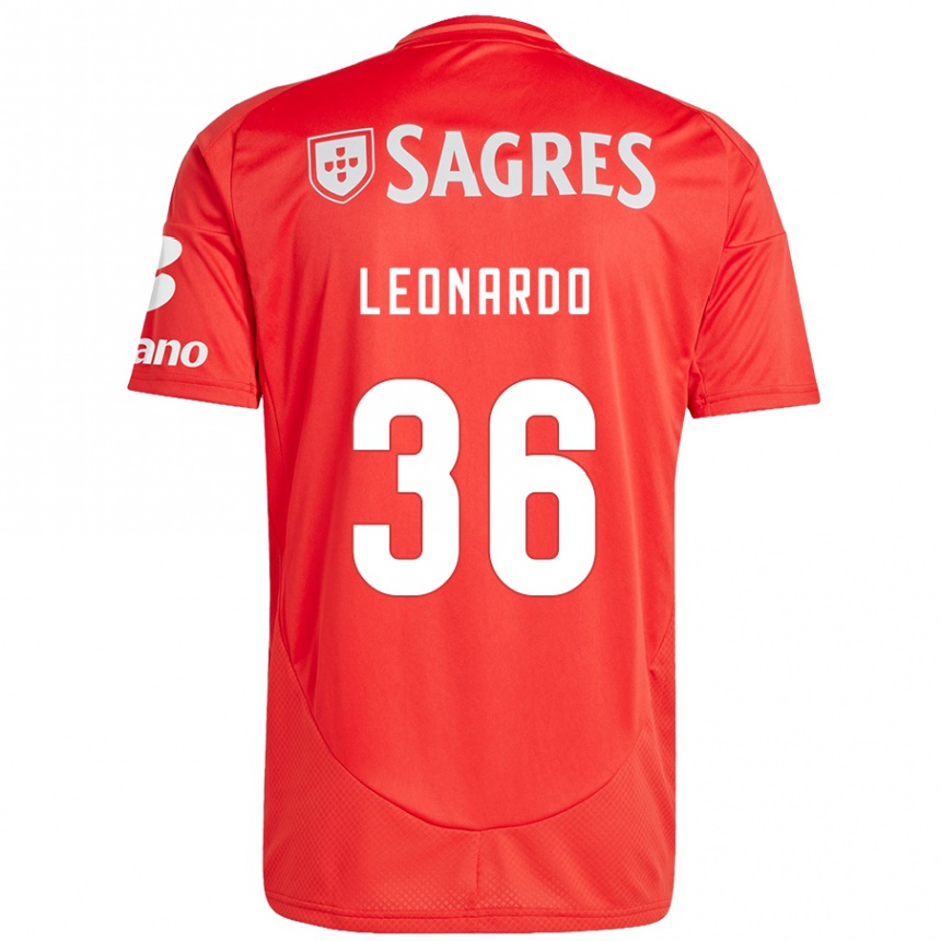 Hombre Fútbol Camiseta Marcos Leonardo #36 Rojo Blanco 1ª Equipación 2024/25