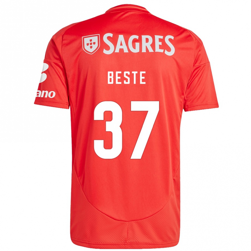 Hombre Fútbol Camiseta Jan-Niklas Beste #37 Rojo Blanco 1ª Equipación 2024/25