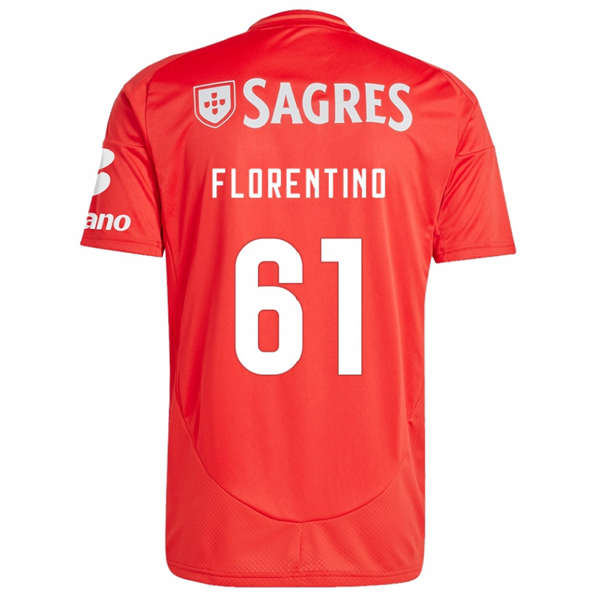 Hombre Fútbol Camiseta Florentino #61 Rojo Blanco 1ª Equipación 2024/25