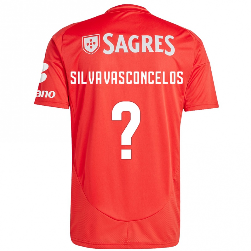 Hombre Fútbol Camiseta Martim Silva Vasconcelos #0 Rojo Blanco 1ª Equipación 2024/25