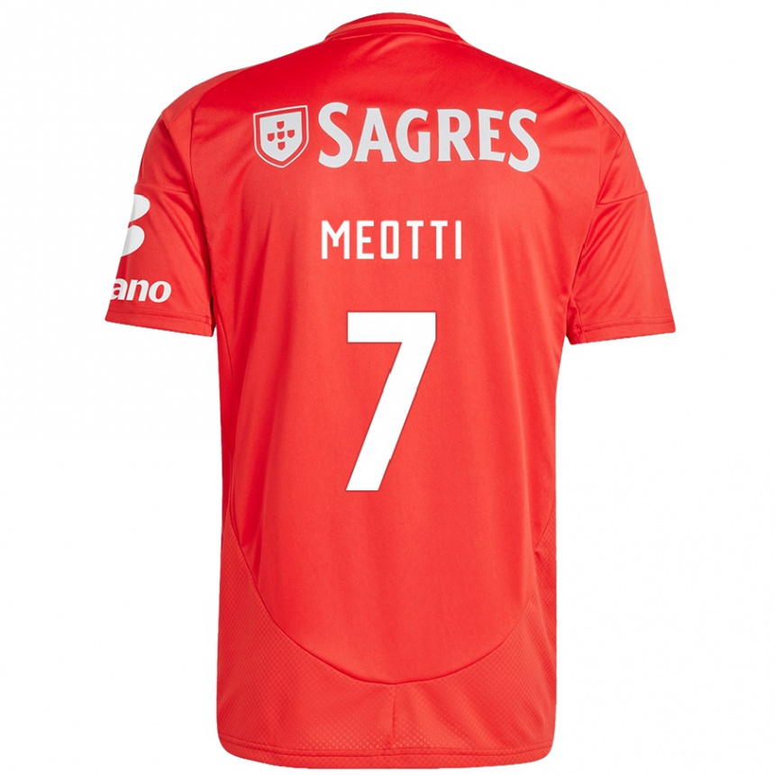 Hombre Fútbol Camiseta Carlos Meotti #7 Rojo Blanco 1ª Equipación 2024/25