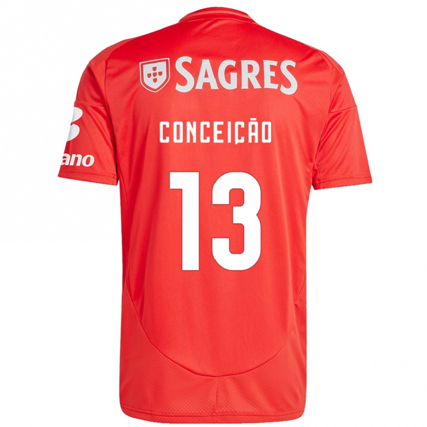 Hombre Fútbol Camiseta João Conceição #13 Rojo Blanco 1ª Equipación 2024/25