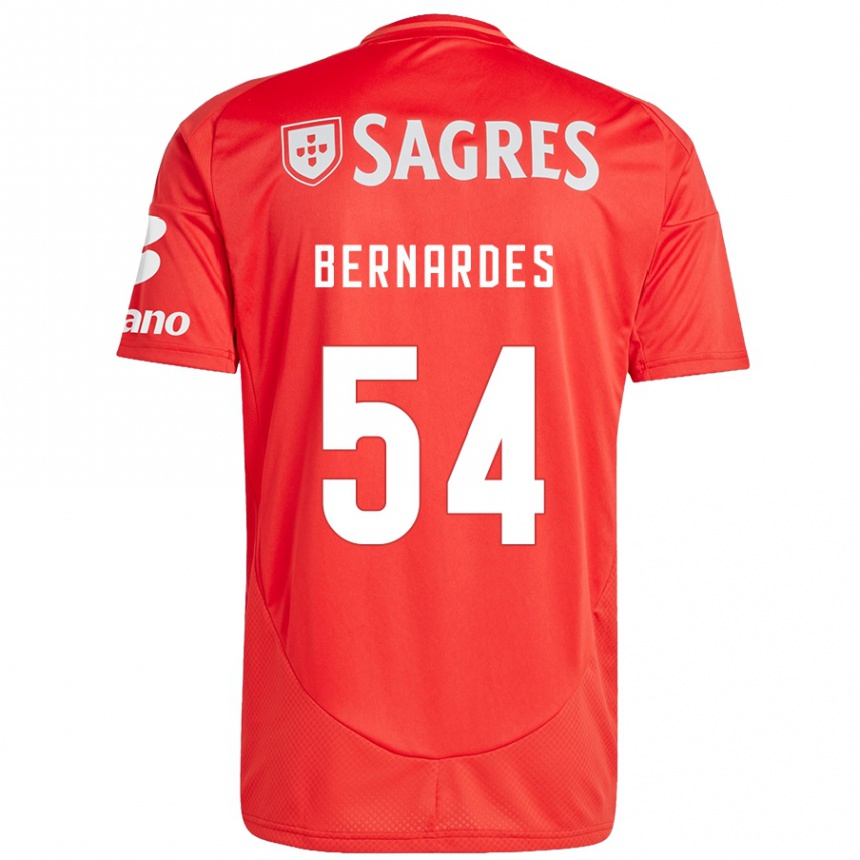 Hombre Fútbol Camiseta Bernardes #54 Rojo Blanco 1ª Equipación 2024/25