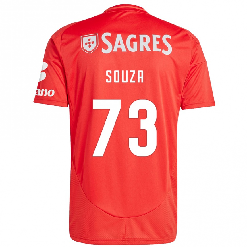 Hombre Fútbol Camiseta Beni Souza #73 Rojo Blanco 1ª Equipación 2024/25