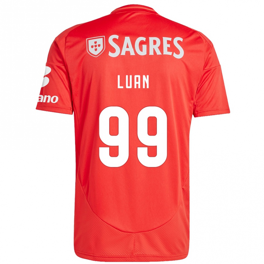 Hombre Fútbol Camiseta Luan #99 Rojo Blanco 1ª Equipación 2024/25