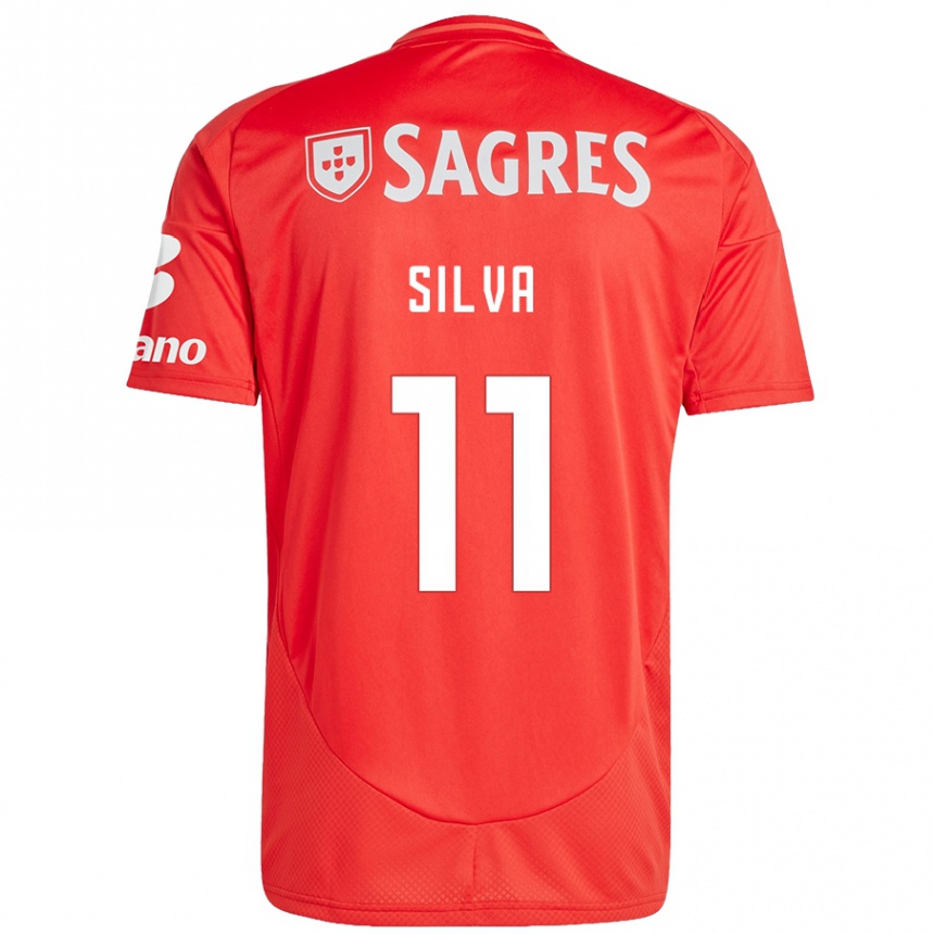 Hombre Fútbol Camiseta Jéssica Silva #11 Rojo Blanco 1ª Equipación 2024/25