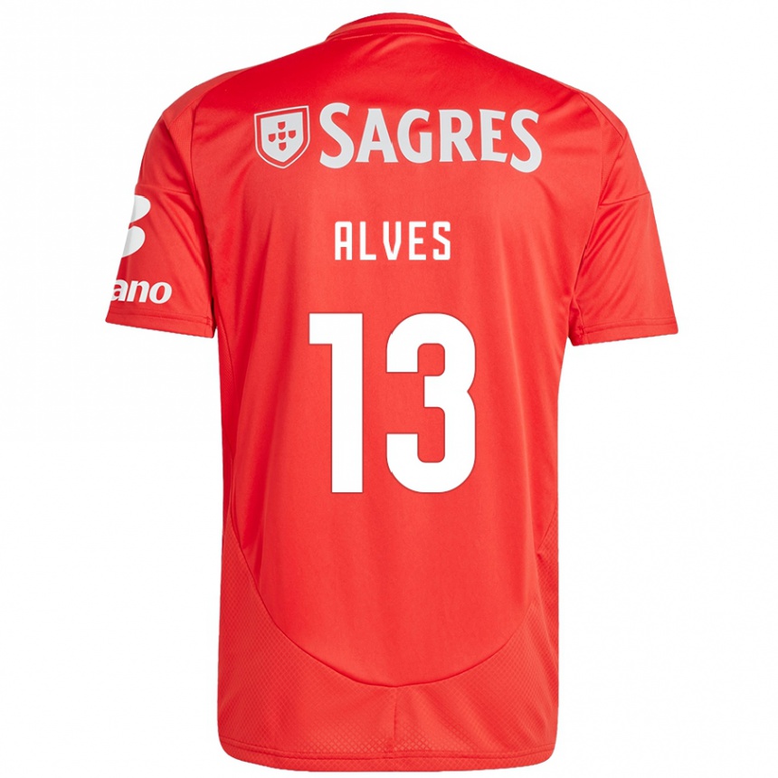 Hombre Fútbol Camiseta Lucia Alves #13 Rojo Blanco 1ª Equipación 2024/25