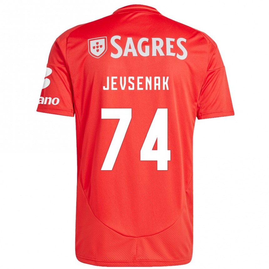 Hombre Fútbol Camiseta Zan Jevsenak #74 Rojo Blanco 1ª Equipación 2024/25